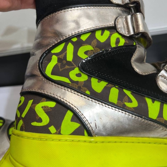 Louis Vuitton Stephen Sprouse GRAFFITI SNEAKERS High top Size 10 US Spellout - Picture 12 of 12